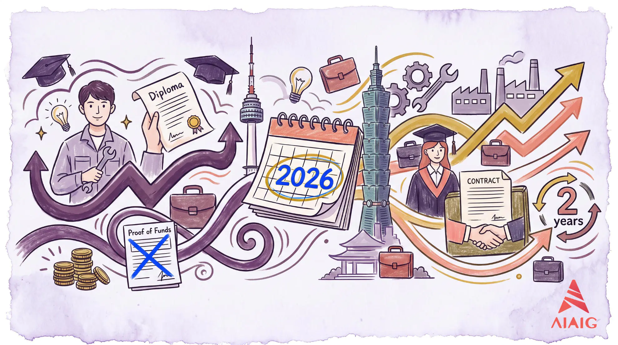 Korea/Taiwan 2026 Student Visa Reforms: Korea Vocational Schools Waive Bank Proof, Taiwan 2-Year Open Work Permit