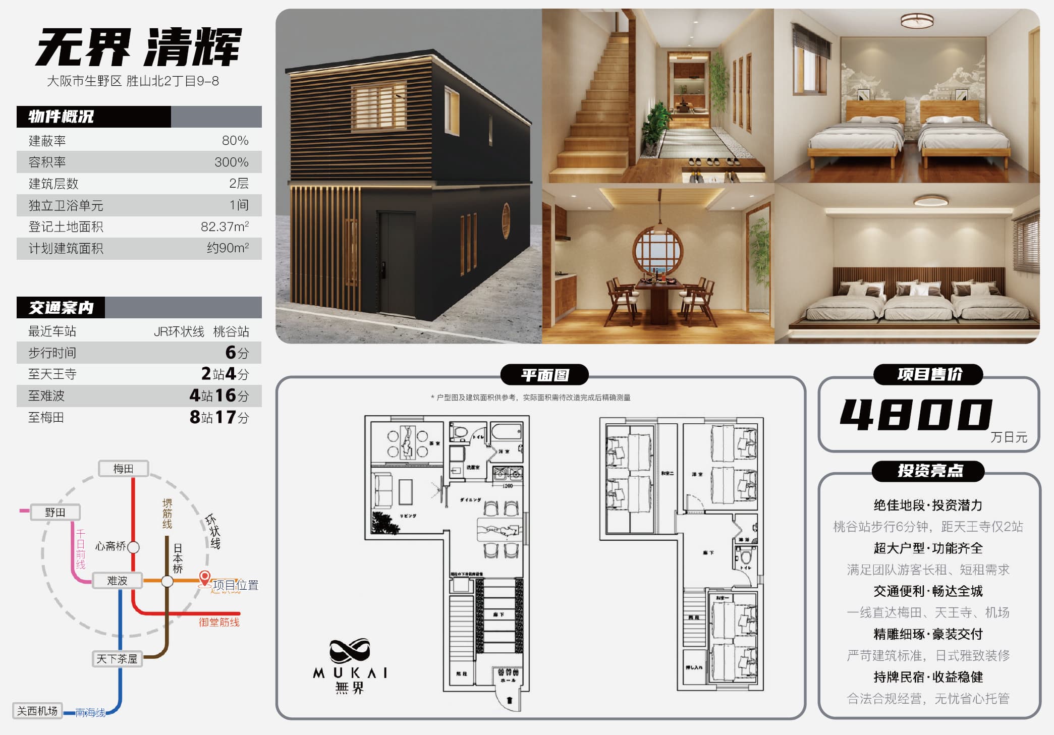 Japan Osaka Ikuno Ward｜Two-Story Detached House Guesthouse｜Near JR Loop Line with New-Build Quality