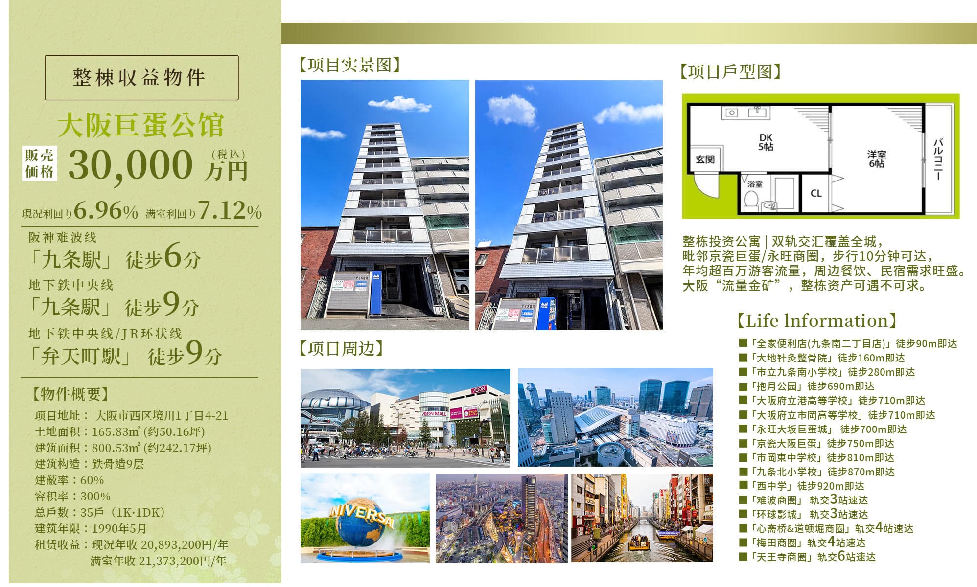 Osaka Dome Mansion｜Apartment｜¥300 million, near Kyocera Dome